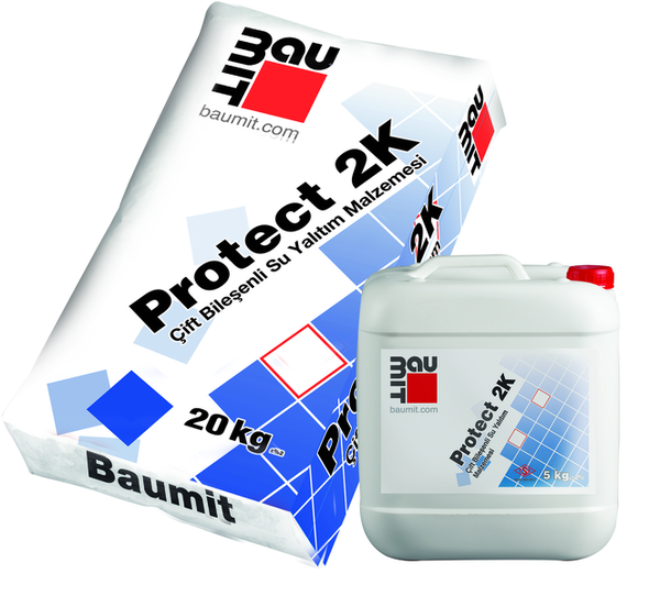 Baumit - Baumit Protect 2K Çift Bileşenli Yarı Elastik Su Yalıtım Malzemesi 25 kg (20 + 5)