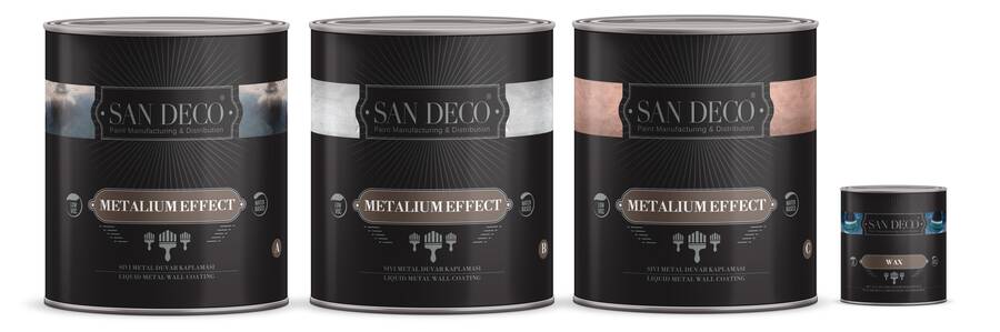 San Deco Metalium Effect Özel Reçine Modifiyeli Saf Metal Tozlardan Oluşan Sıvı Metal Kaplama 4kg Set 