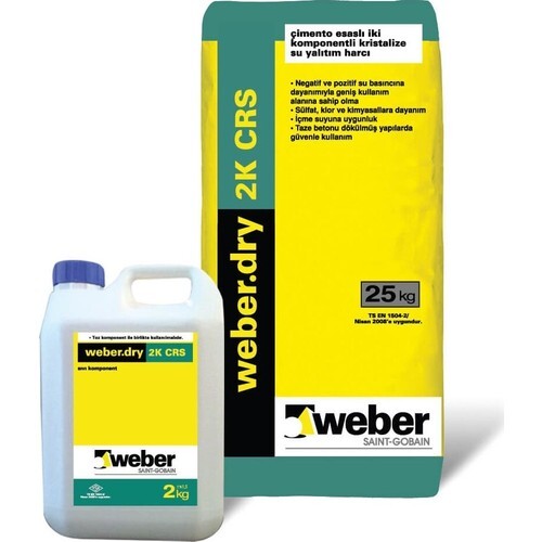 WEBER - Weber Dry 2K CRS ( 25+2 kg ) Set Kristalize Su Yalıtım Malzemesi