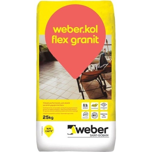Weber - Weber Kol Flex Granit Yapıştırıcı Gri 25 kg (C2 Te S1)